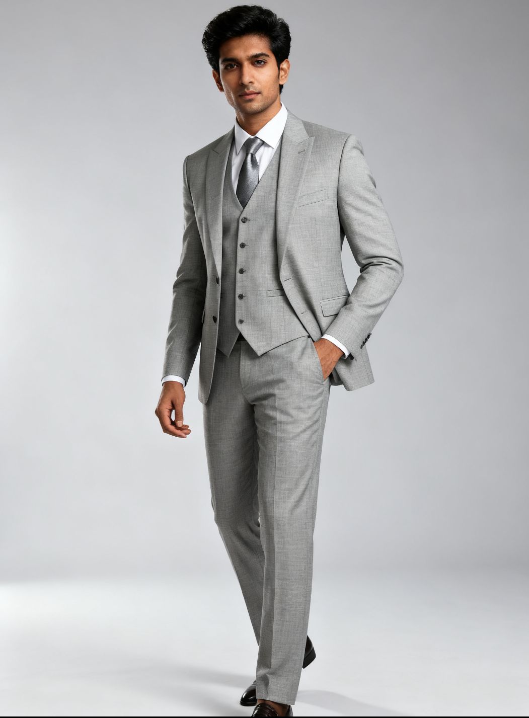 Luxury Light Grey 3-Piece Suit for Men | Tailored by Personality Booster™ | Premium Siyaram Fabric | Crafting Elegance Since 1978 | Made in India 🇮🇳