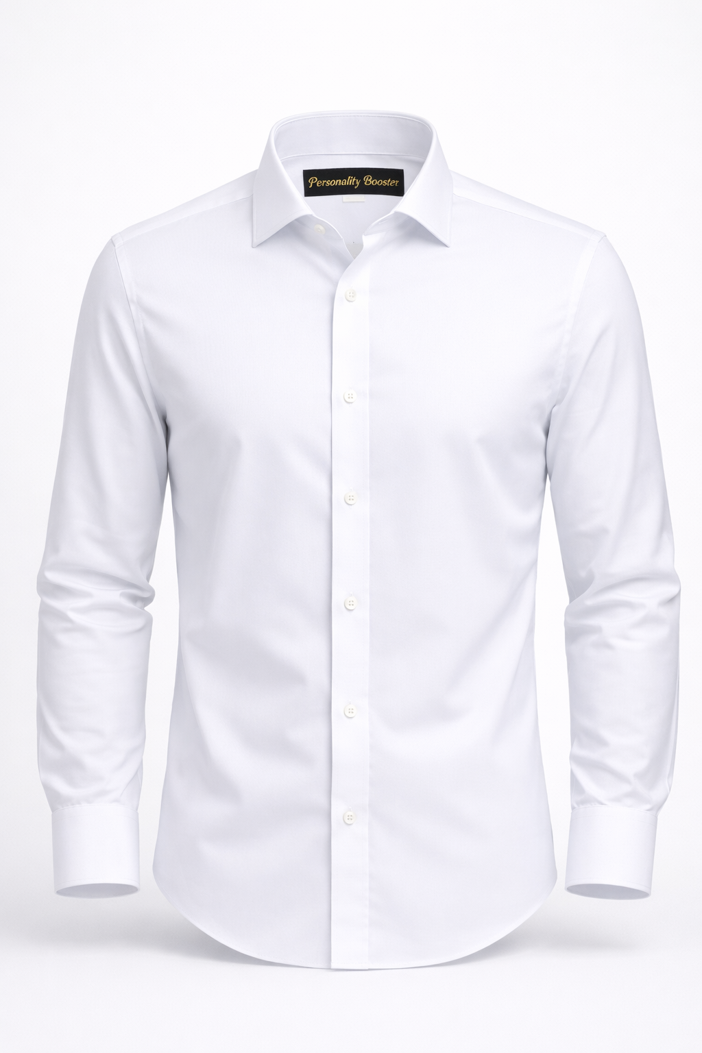 Premium Pure White Cotton Formal Shirt - Custom Tailored