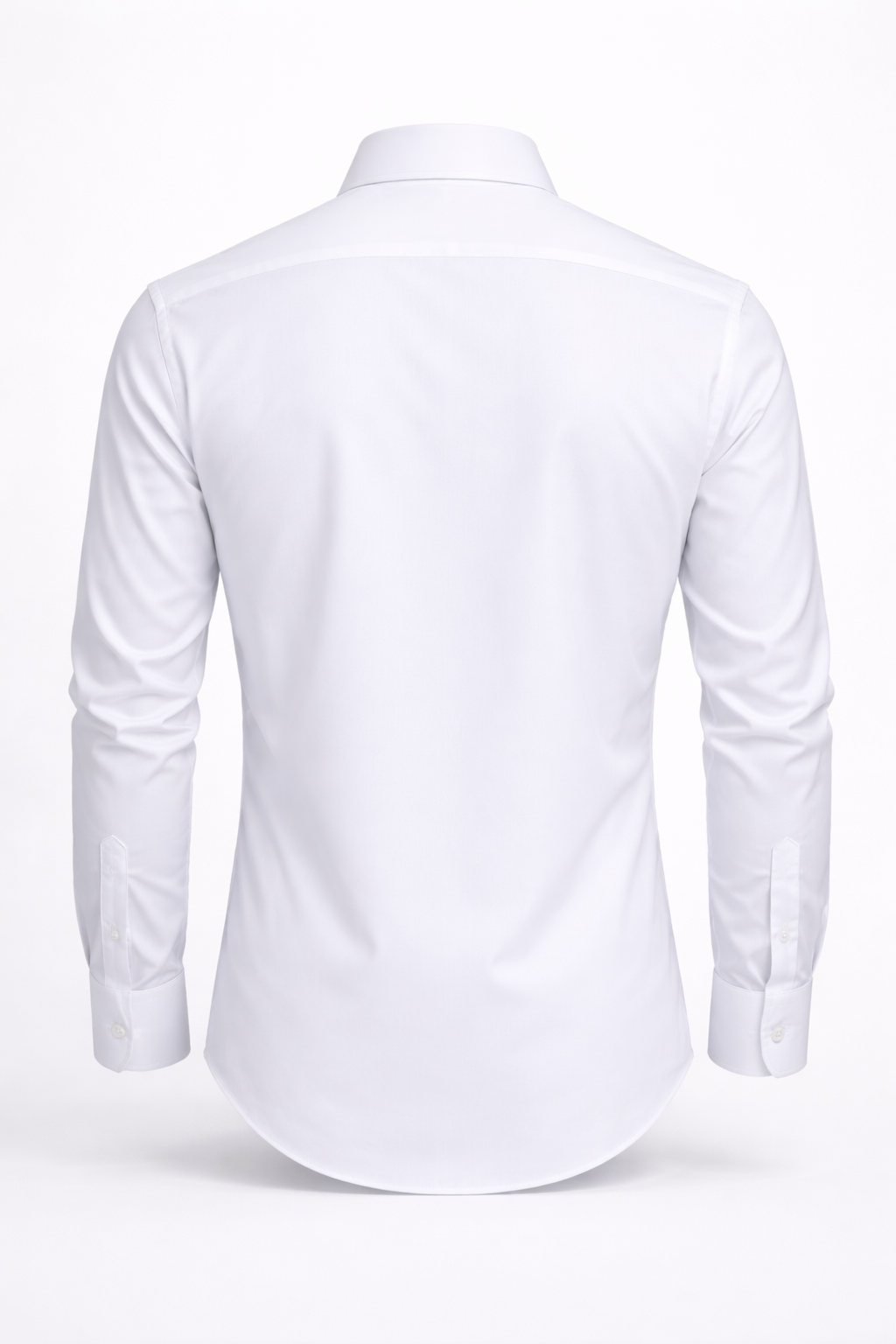 Premium Pure White Cotton Formal Shirt - Custom Tailored
