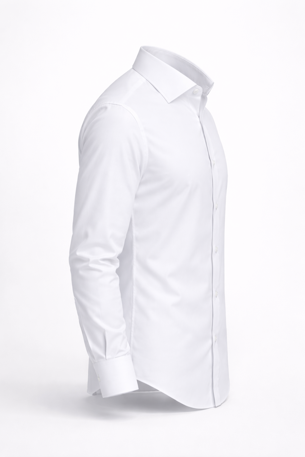 Premium Pure White Cotton Formal Shirt - Custom Tailored